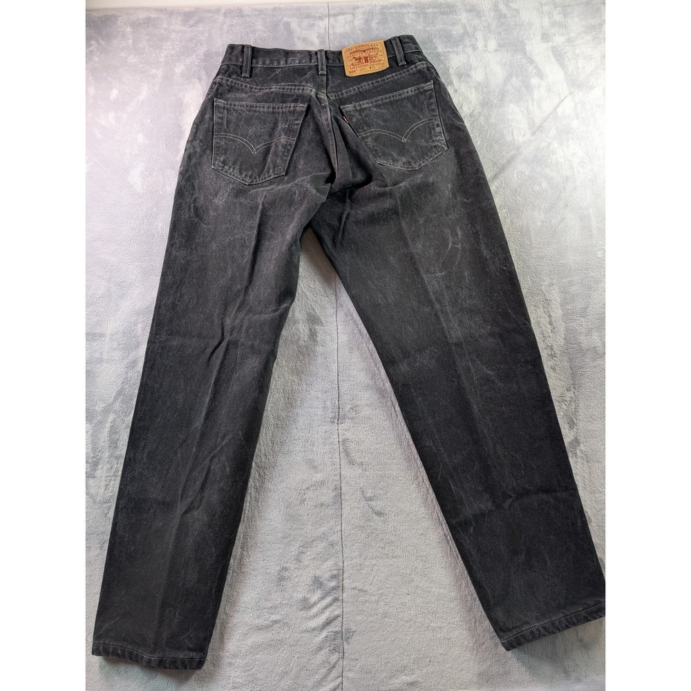Vintage Levis 560 Loose Fit Tapered Leg Black Denim Jeans Made in USA Mens 29x31 - Picture 3 of 15